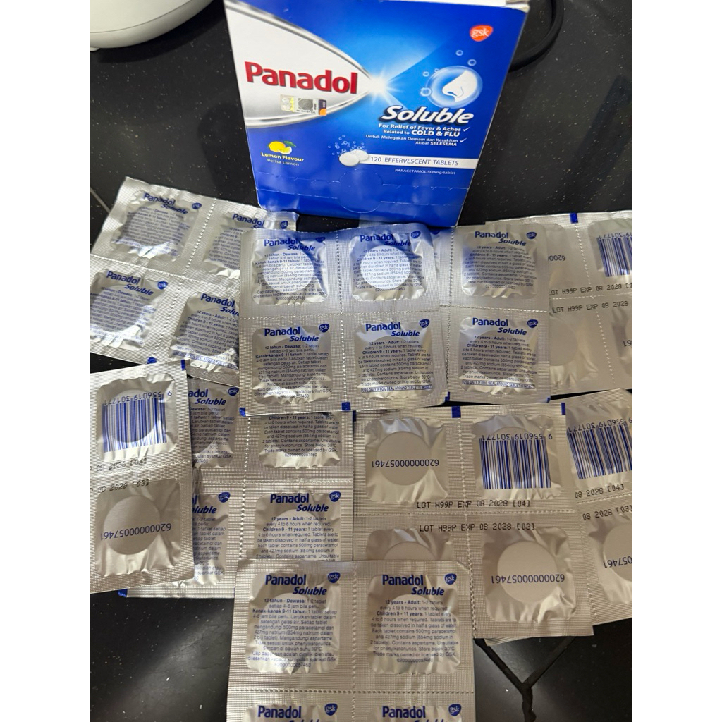 PANADOL SOLUBLE | obat pereda demam flu pilek sakit kepala original malaysia