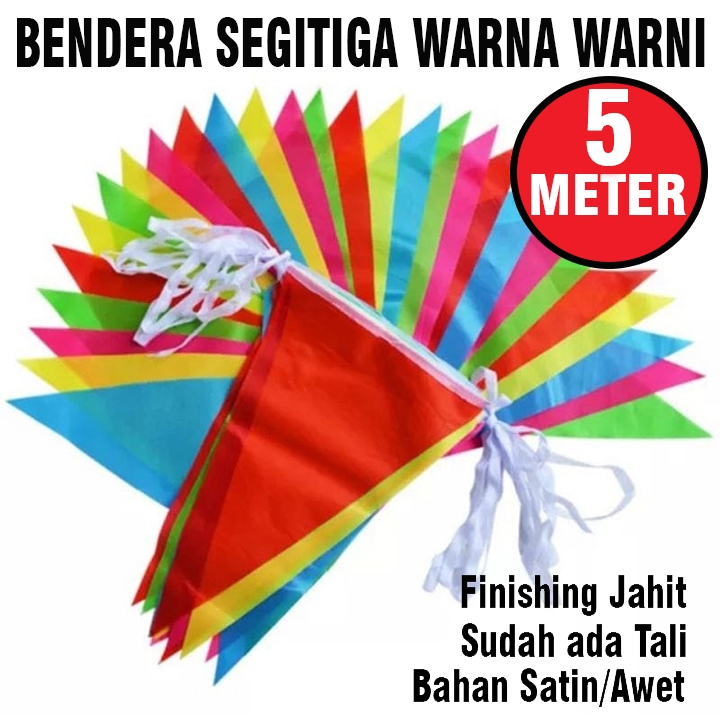 Bendera segitiga renteng warna warni / bahan kain bendera umbul umbul warna warni