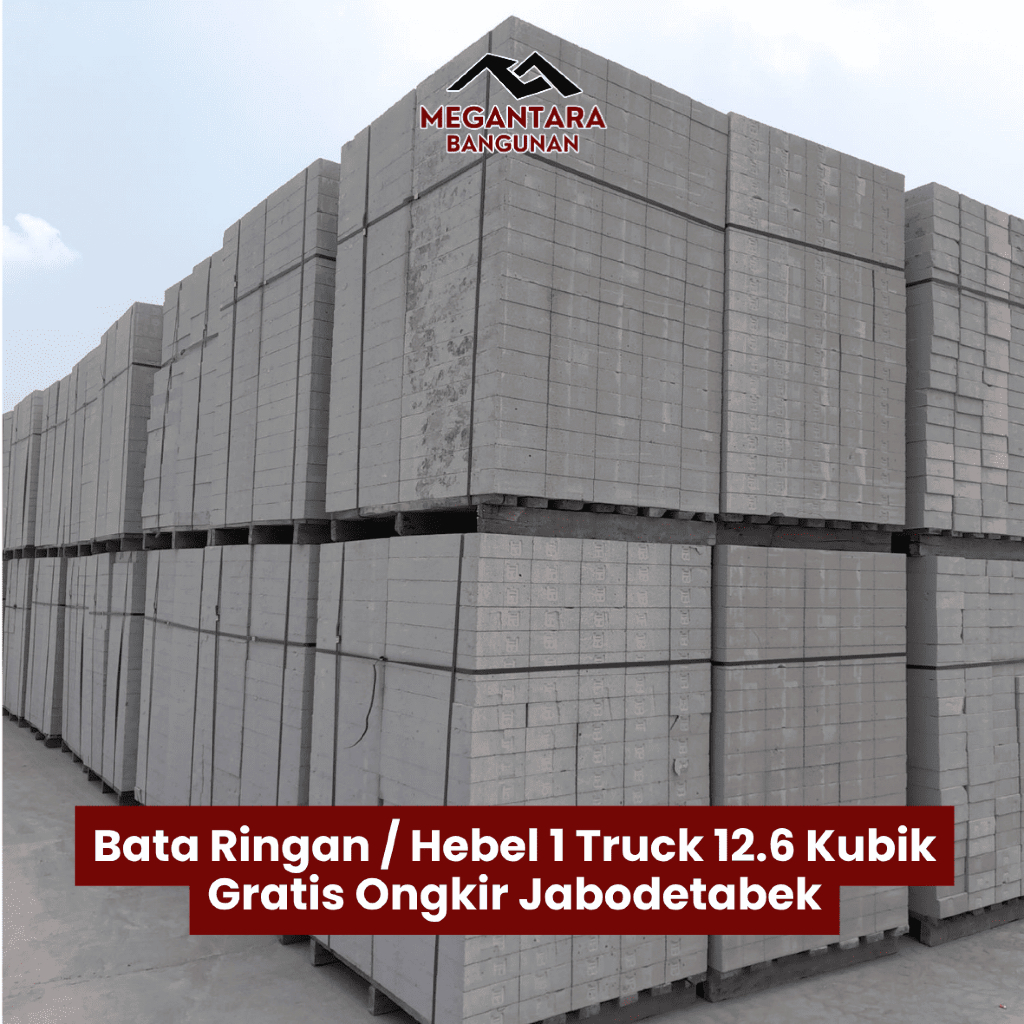 Bata Ringan Hebel 1 DO 12,6 Kubik SNI Sertifikat Free Ongkir Jabodetabek