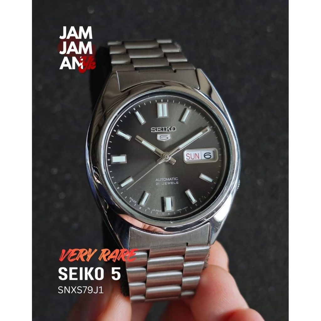 Jam Tangan Pria Seiko 5 Automatic Black Sunburst Japan Made Very Rare