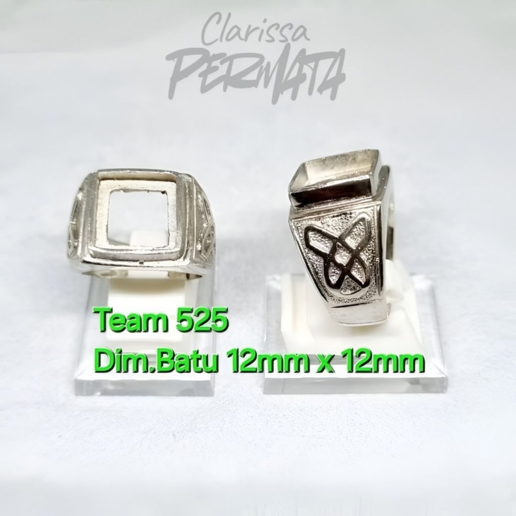 Ring emban alpaka super dim 12x12 tanam polos kotak / pengikat ring cincin batu akik eceran elegan