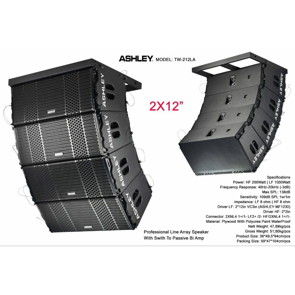 SPEAKER ARRAY ASHLEY TW 212 LA PASIF HARGA 1 BOX