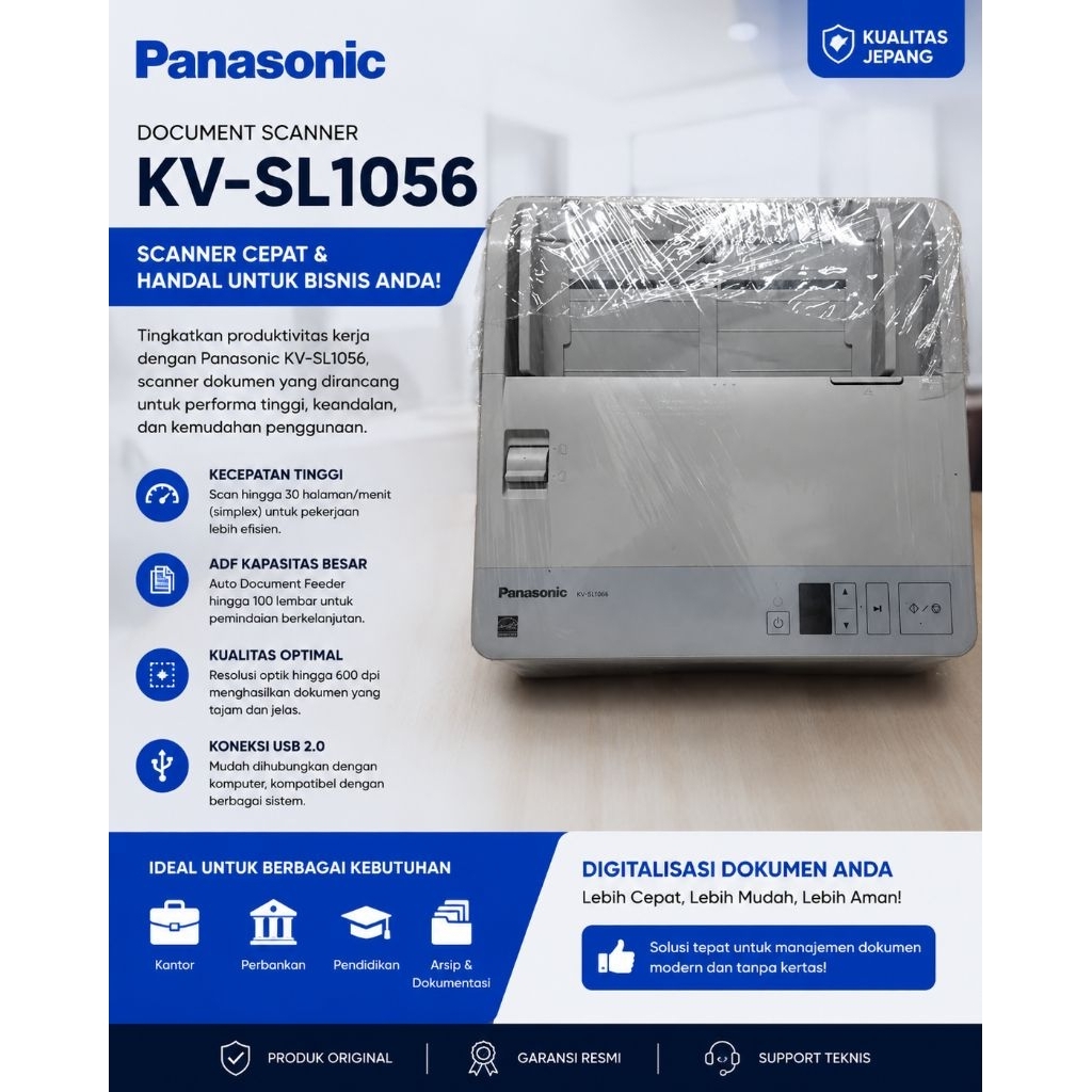 SCANNER F4 PANASONIC KV-SL1056 KECEPATAN SCAN 45PPM