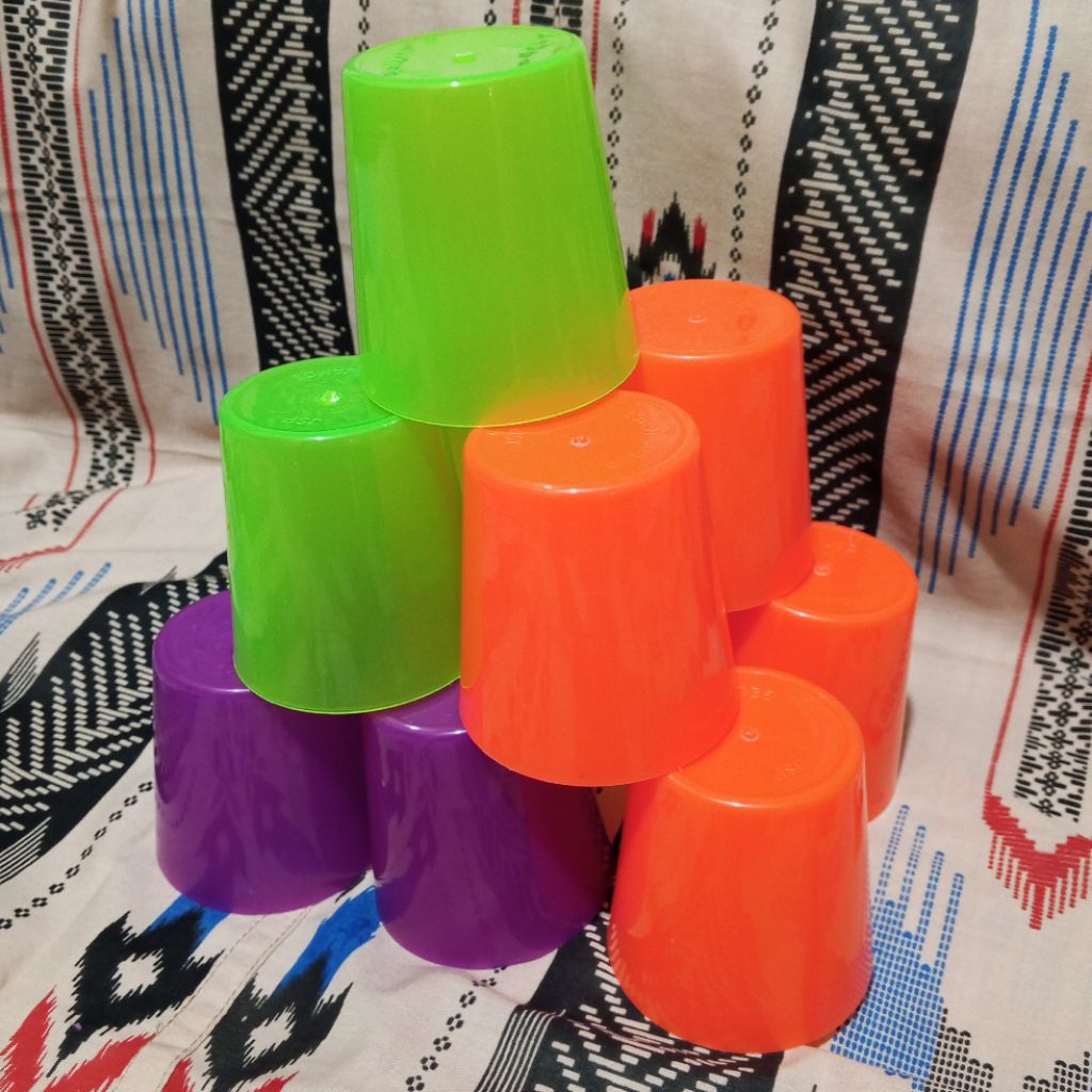12 pcs 1 lusin gelas plastik gelas jamu tipe polos