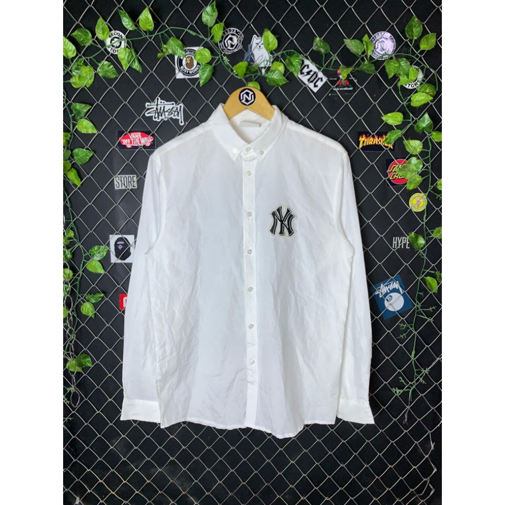 Kemeja Putih MLB yankess pria dan wanita