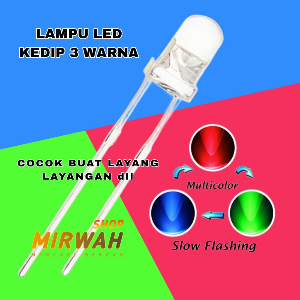 lampu Led Kedip 3 Warna RGB Bagus Buat Layang