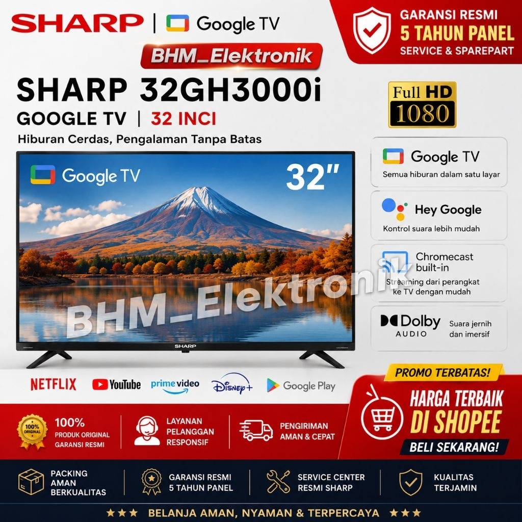 GOOGLE TV SHARP 32GH3000i Google TV 32INCI SHARP 32inci Google Tv