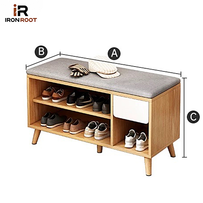 IRONROOT Rak Sepatu Kayu Lemari Sepatu Tertutup Lemari Sepatu Minimalis Rak Sepatu Sofa Lemari Sepat