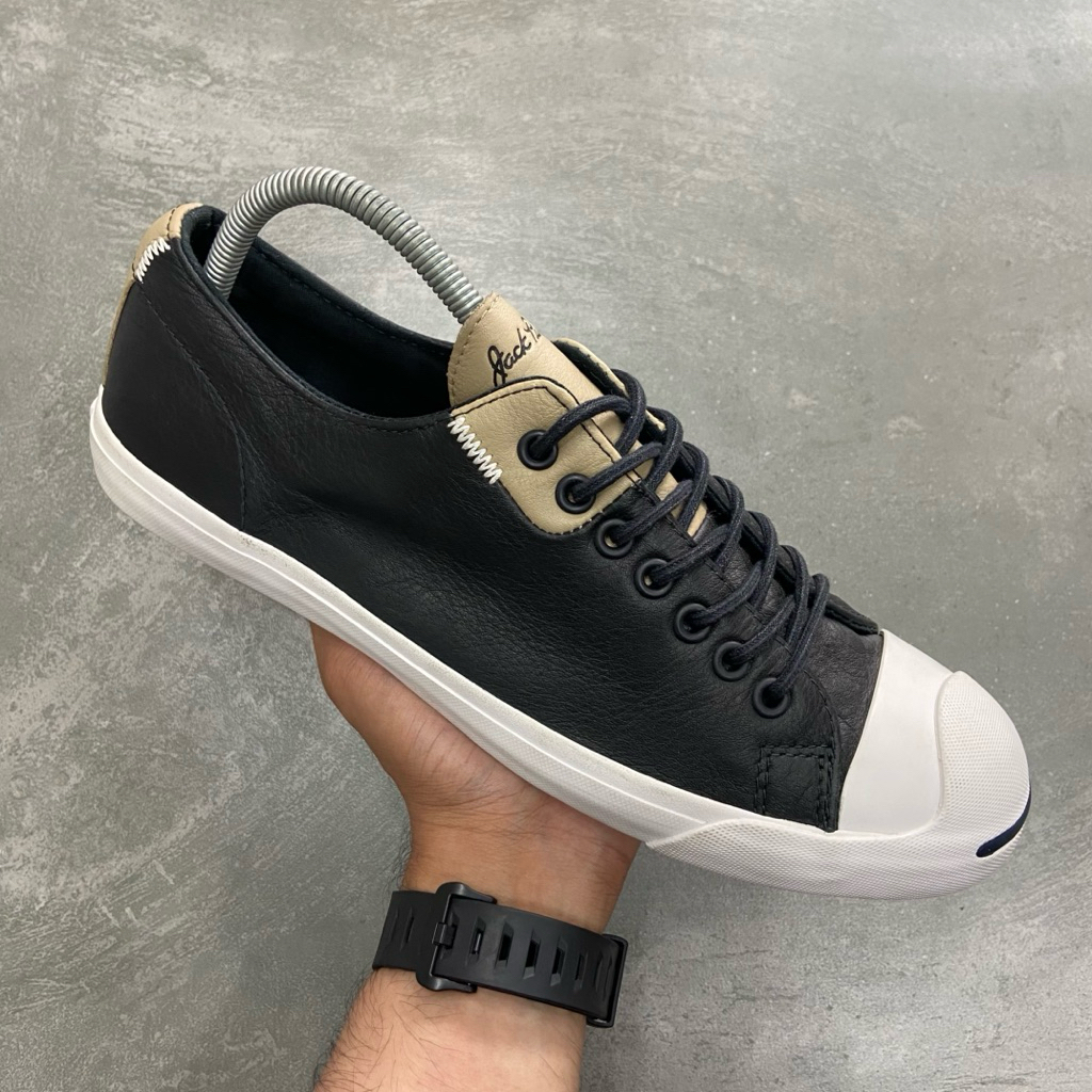 [Size 42] Rare Converse Jack Purcell Leather OX Low Black White JDM Japan Domestic Market 2017 (1602