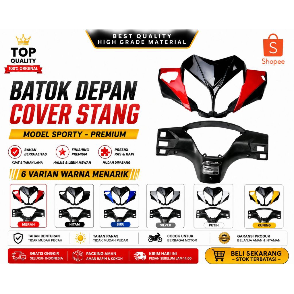 Batok Totok Kepala Depan Belakang Honda Supra X 125 New Batman 2007-2012