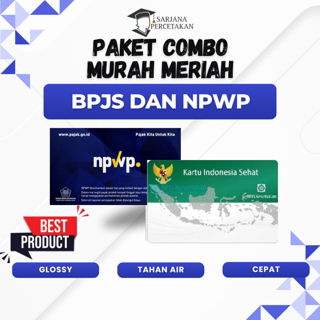 jasa cetak bpjs dan npwp combo murah tahan air