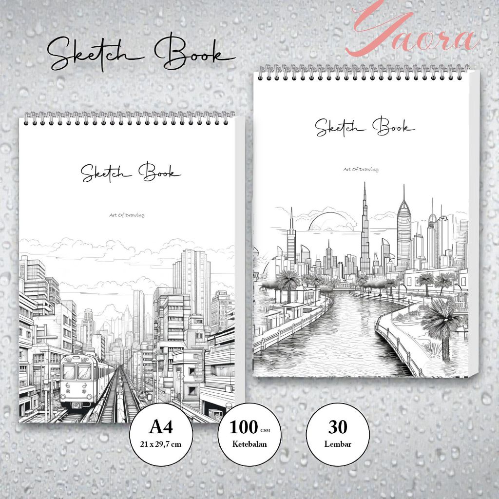 Buku Gambar Sketsa Spiral Vertikal Tebal 100gsm A4 A5