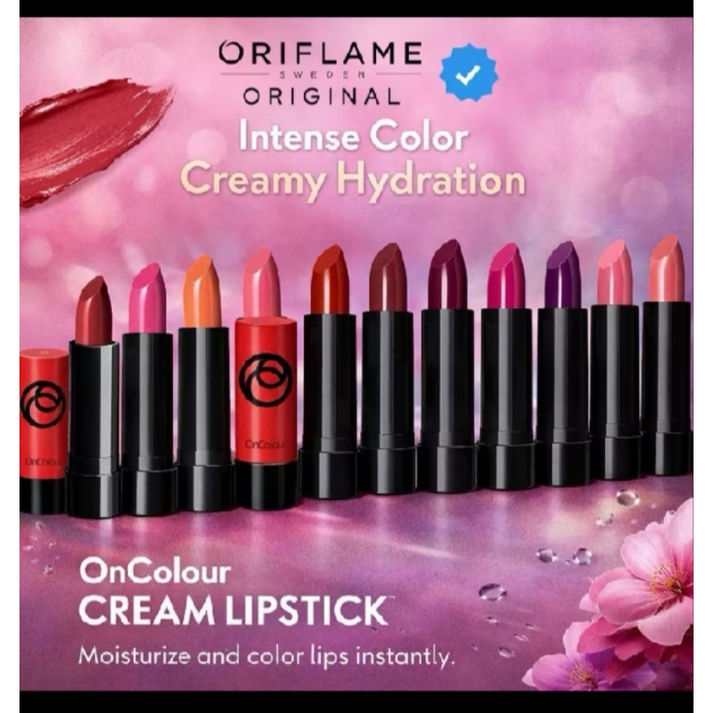 Varian Lipstik Oriflame OnColour CreamLipstick Original Berkualitas