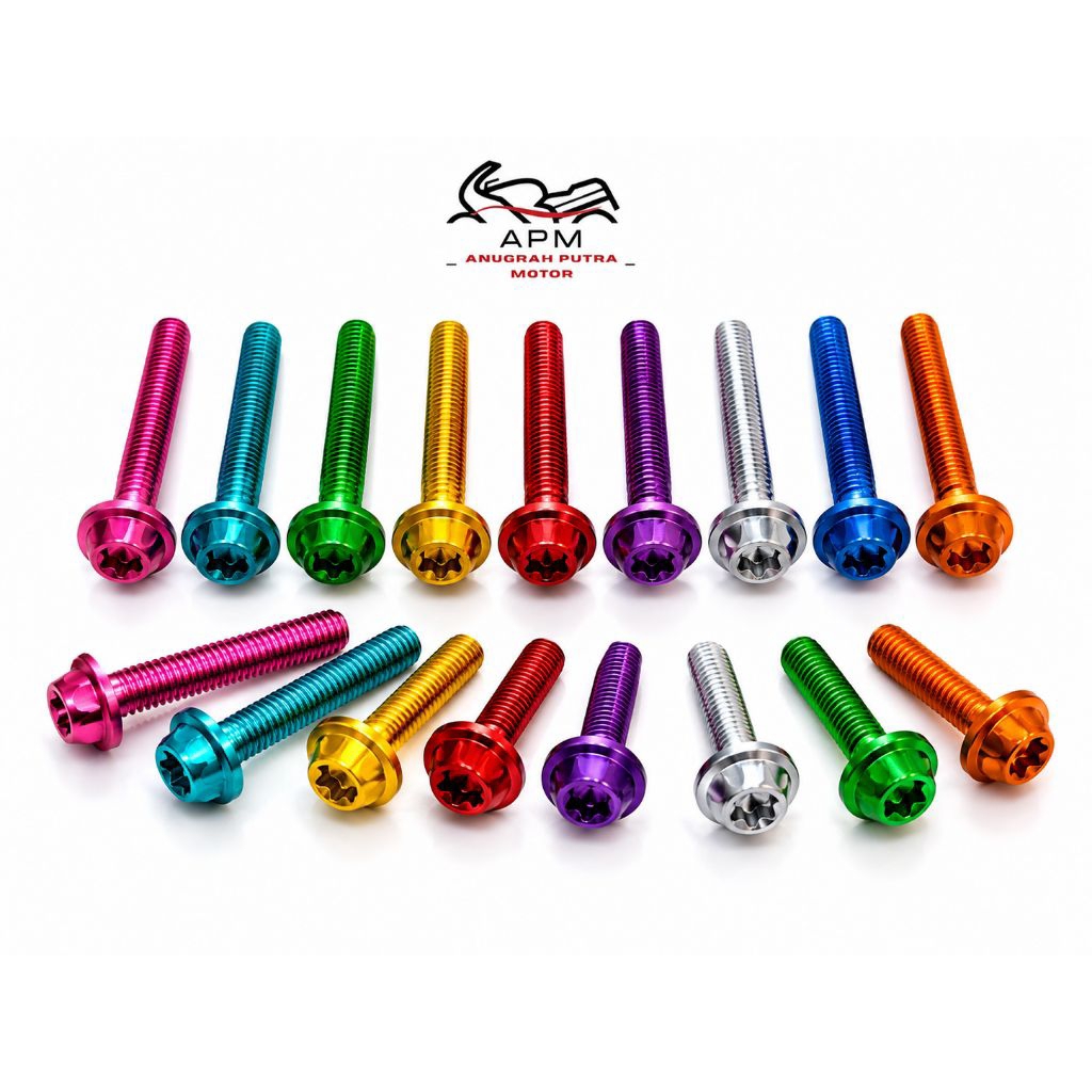 BAUT L ALMINI BINTANG M6 2, 3, 4, 5 CM DRAT HALUS