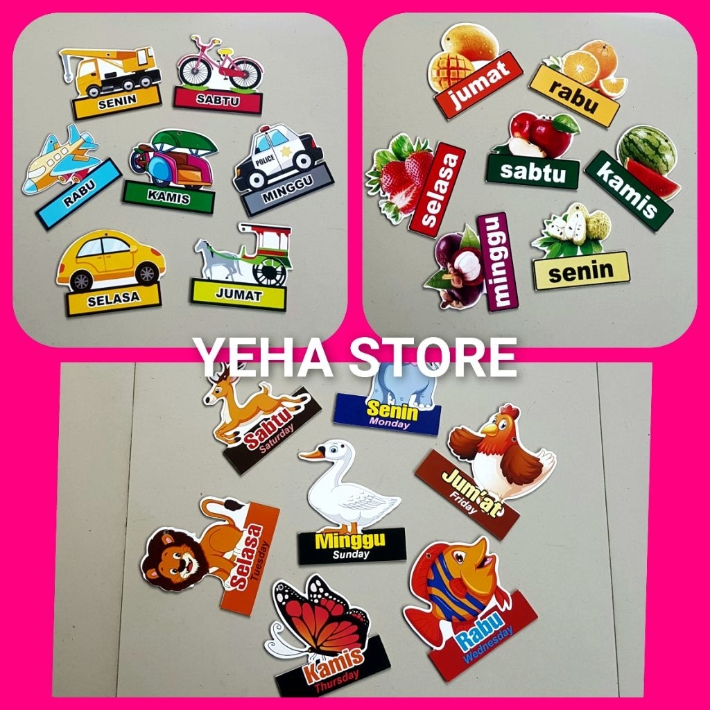 Hiasan Dinding Kelas/Nama Hari/Hari