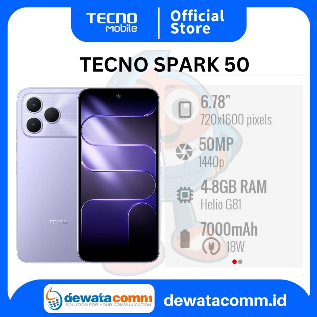 Smartphone Tecno Spark 50 Garansi Resmi