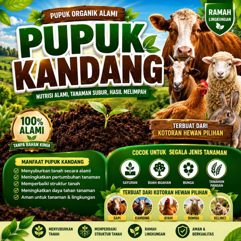 Pupuk Kompos Kohe Kotoran Organik Sapi Halus Murni 2kg