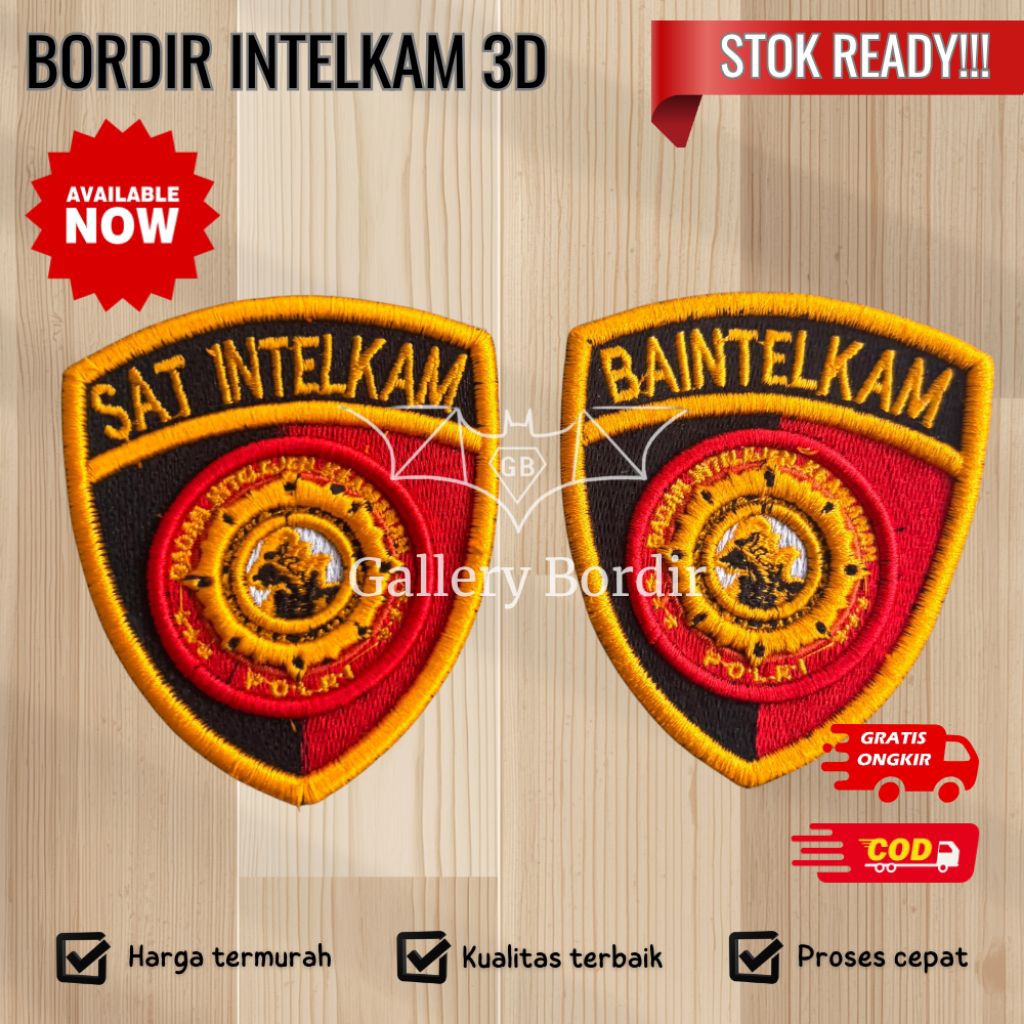 TERBARU  BORDIR POLRI SAT INTELKAM TIMBUL 3D