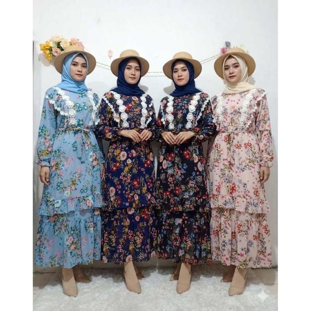 Maxi Lebaran Meijiwang Gamis Vintage Ceruty Koreana BKK Flow 890-B Jumbo Premium