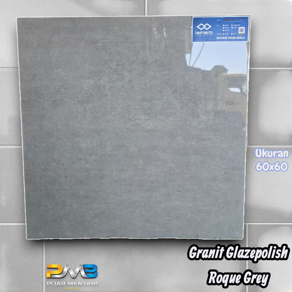 Granit Glazepolish Lantai Dinding ROQUE GREY 60x60 INFINITI