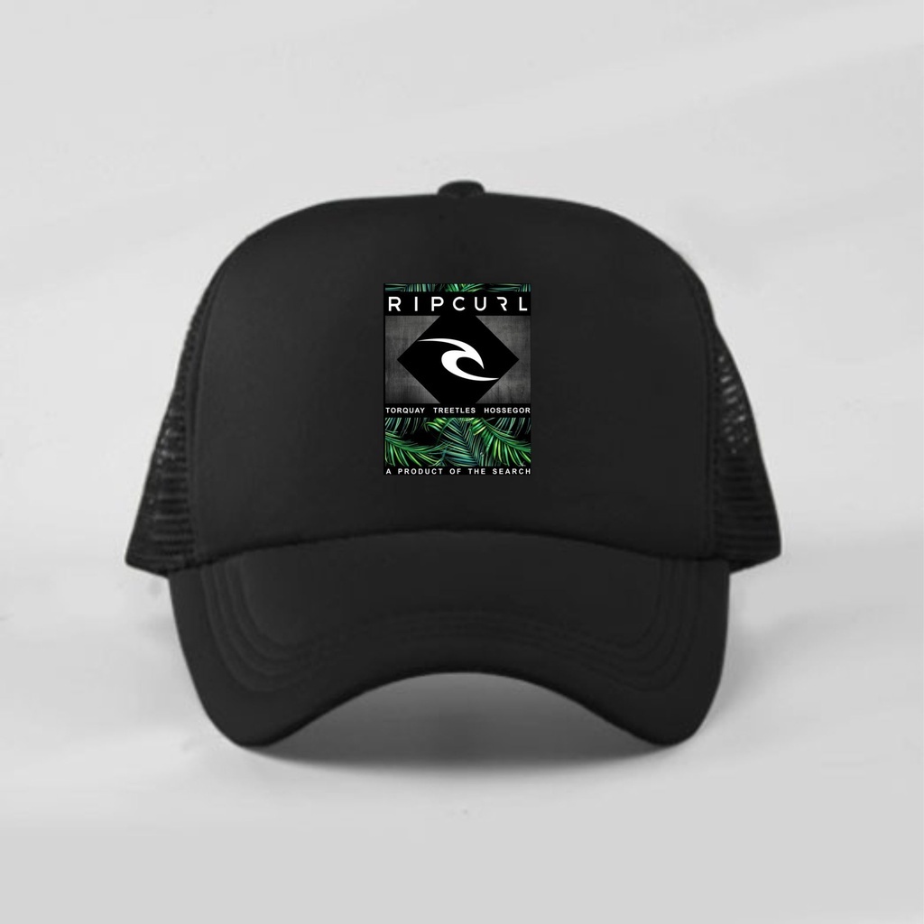 Topi Jaring Pria Dewasaa Keren - Motif Logo Logo Distro - Kain Lotto & Jaring Warna Hitam