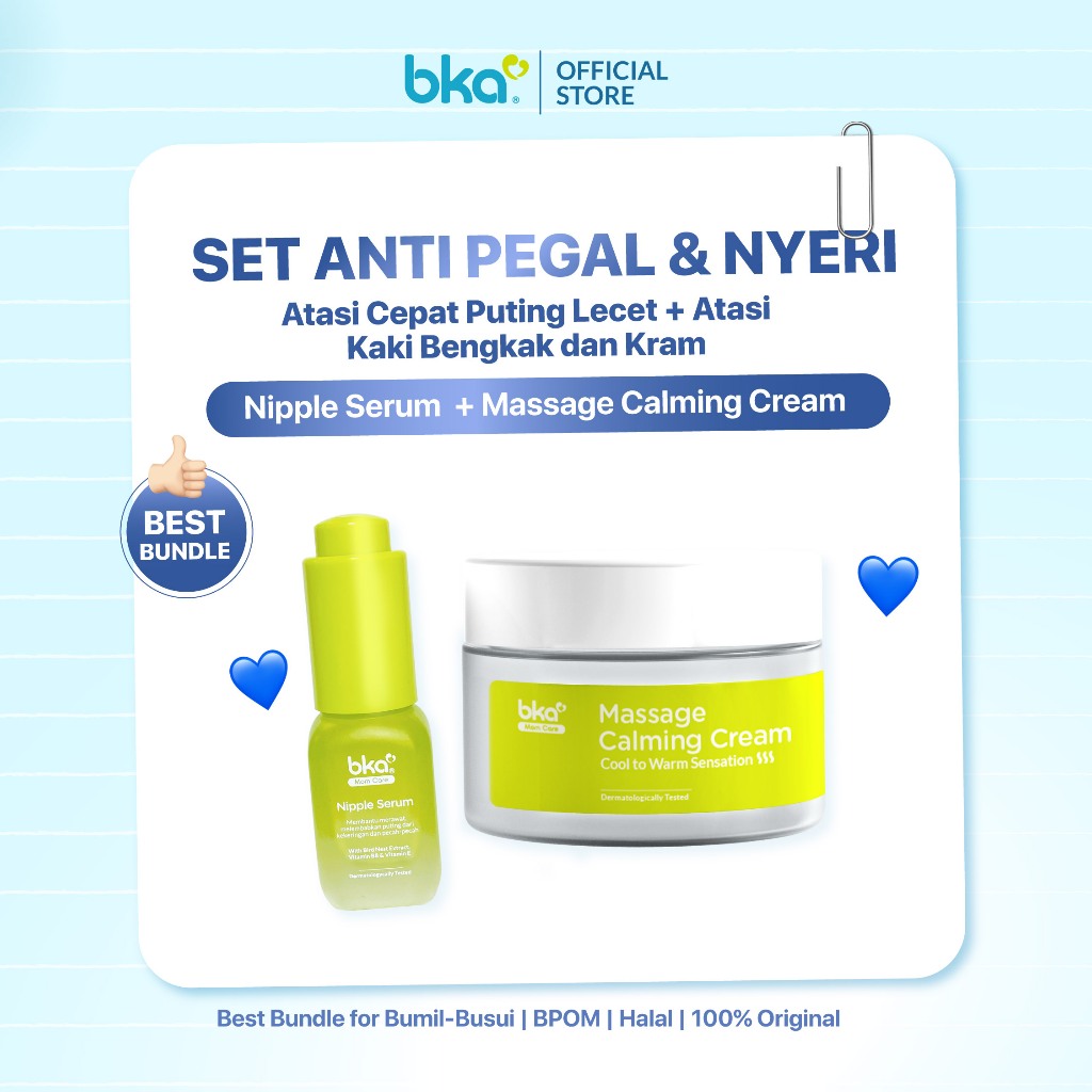 [READY] Bundle Massage Calming Cream 25gr & Nipple Serum 10ml - Magnesium Cream Pereda Nyeri & Kram 