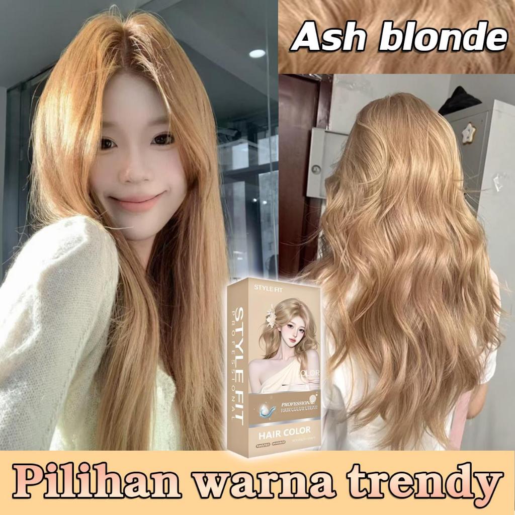 [Putri hair choice] Pewarna rambut ash blonde*200ml Warna Glossy,Rambut Berkilau Alami(cat rambut,pe