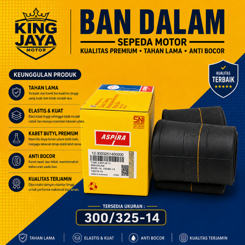 BAN DALAM ASPIRA 300 325 14 90 90 100 70 100 80 110 70 120 70 14 ORIGINAL MOTOR