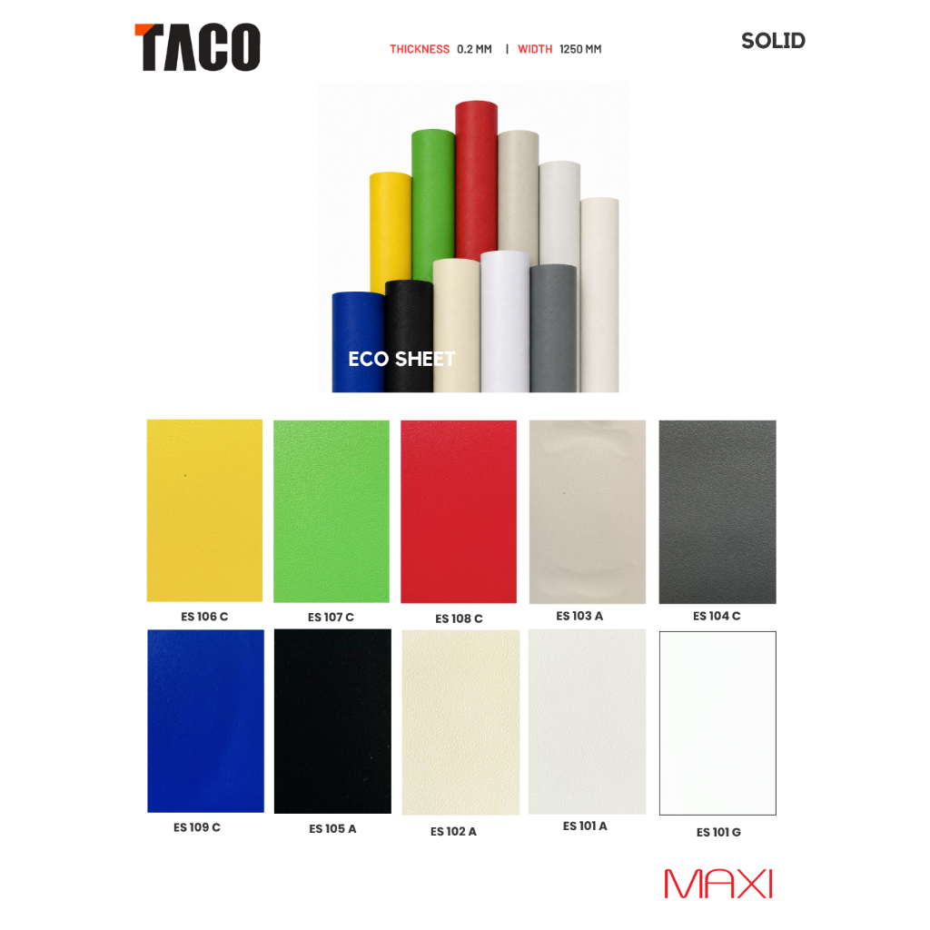 1 ROLL 50 METER - ECO SHEET X SUPERCON - TACO | CS LAMINATES | PVC SHEET - Polos/Solid/Glossy