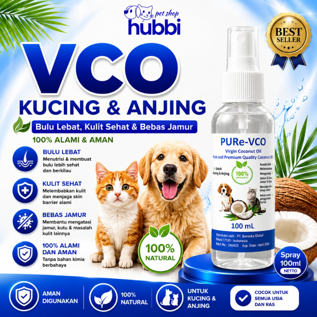 VCO KUCING SPRAY 100ml - Obat Jamur Scabies Untuk Kucing Anjing Minyak VCO Virgin Coconut Oil