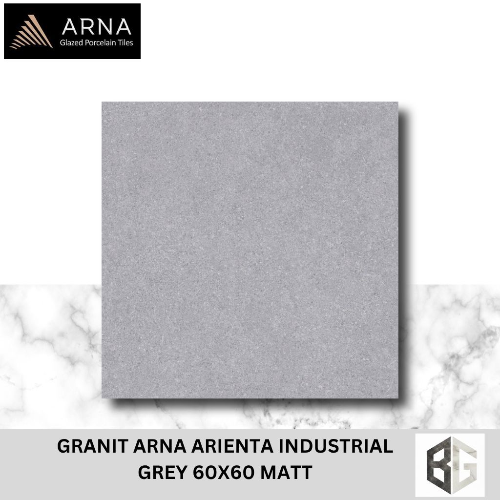 Granit Lantai Arna Arienta Industrial Grey, Dark grey, Cream, Brown 60x60 Matt Motif Semen Doff