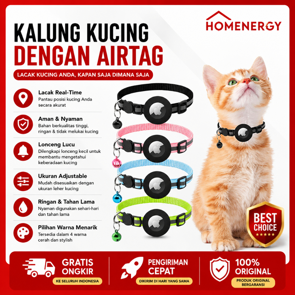 Kalung Kucing GPS Tracker Anti Hilang Pelacak Kucing Anjing Mini Waterproof Real Time