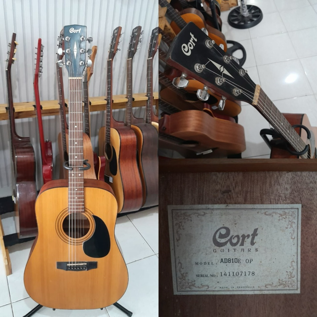 [FULL BONUS] Gitar Akustik Elektrik Cort AD810 E OP Original Second - Medan