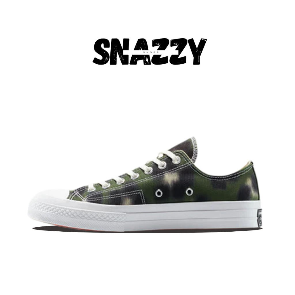 Sepatu Sneakers Pria Wanita Converse Hana Leopard Green Black
