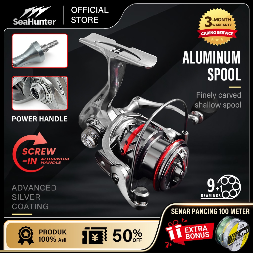[OFFICIAL] SeaHunter OER Reel Pancing Power Hnadle, Reel Spinning Saltwater Gulungan Pancing, One Way 9+1 BB Ball Bearing, Gear Ratio: 5.2:1, Max Drag 12kg, Gagang Logam+pegangan EVA air laut/Tawar #RYOBISEASIR