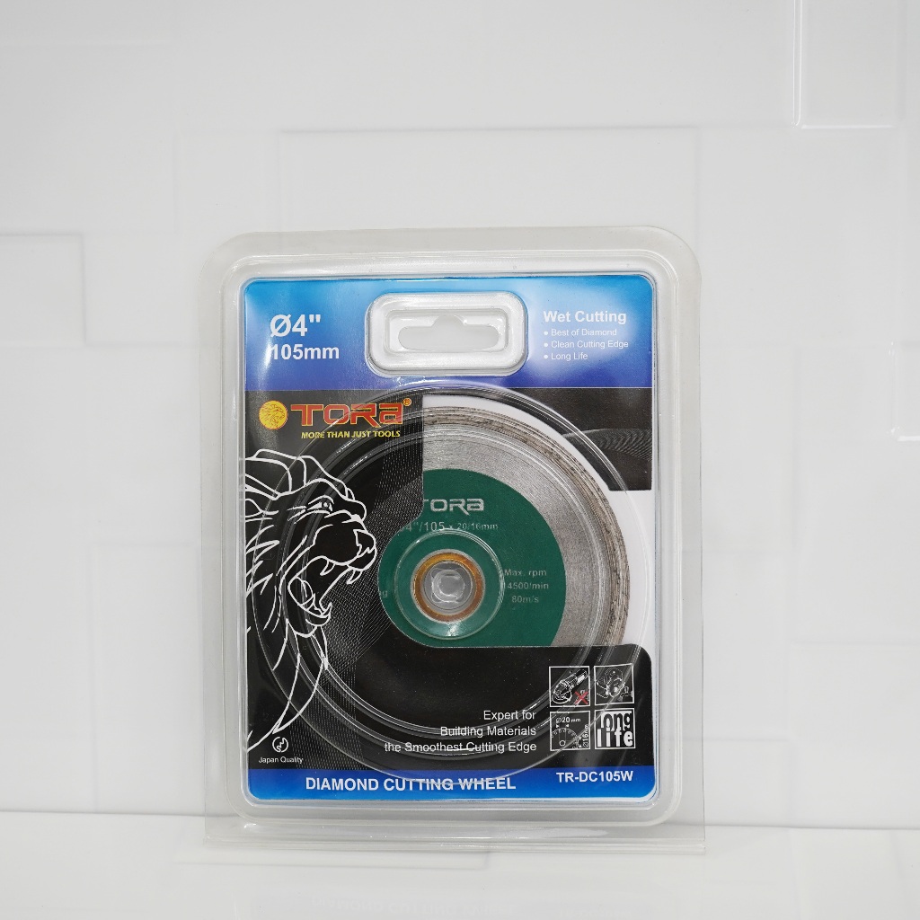 DIAMOND CUTTING WHEEL TORA BASAH 4" INCH 105 MM MATA PISAU POTONG KERAMIK WET TILE STONE GRANITE GRA