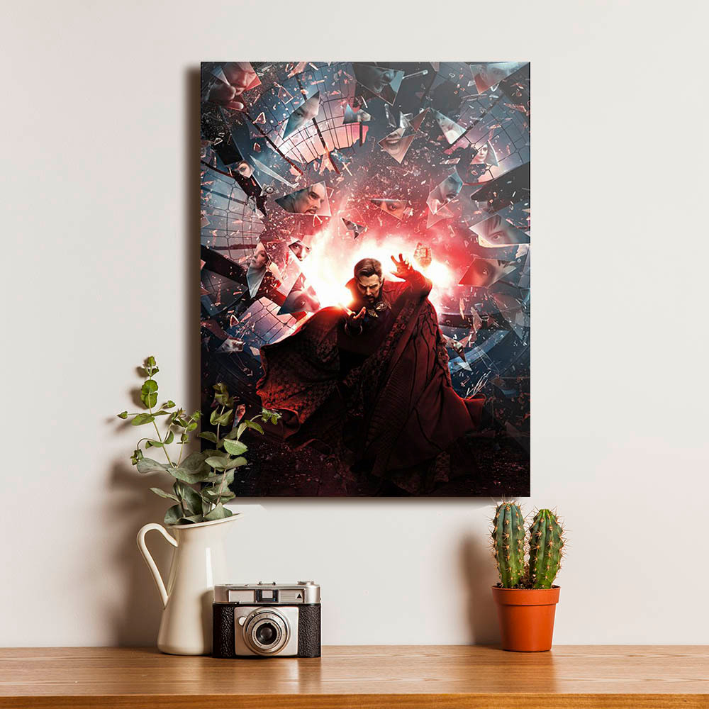 Poster dr Strange Superhero Dekorasi Dinding Bingkai Kayu Modern