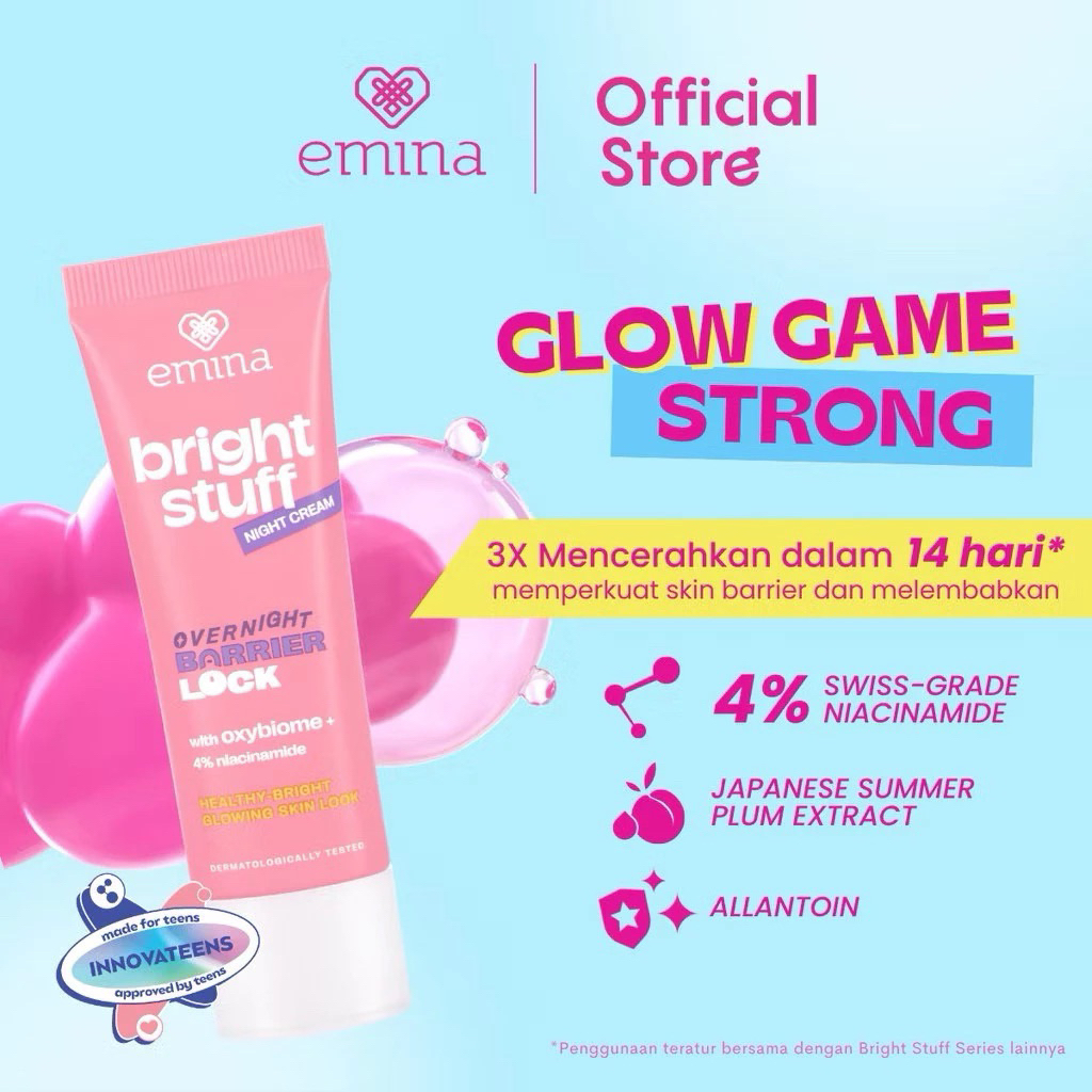 Emina Bright Stuff Moisturizing Cream |  Emina Bright Stuff Night Cream