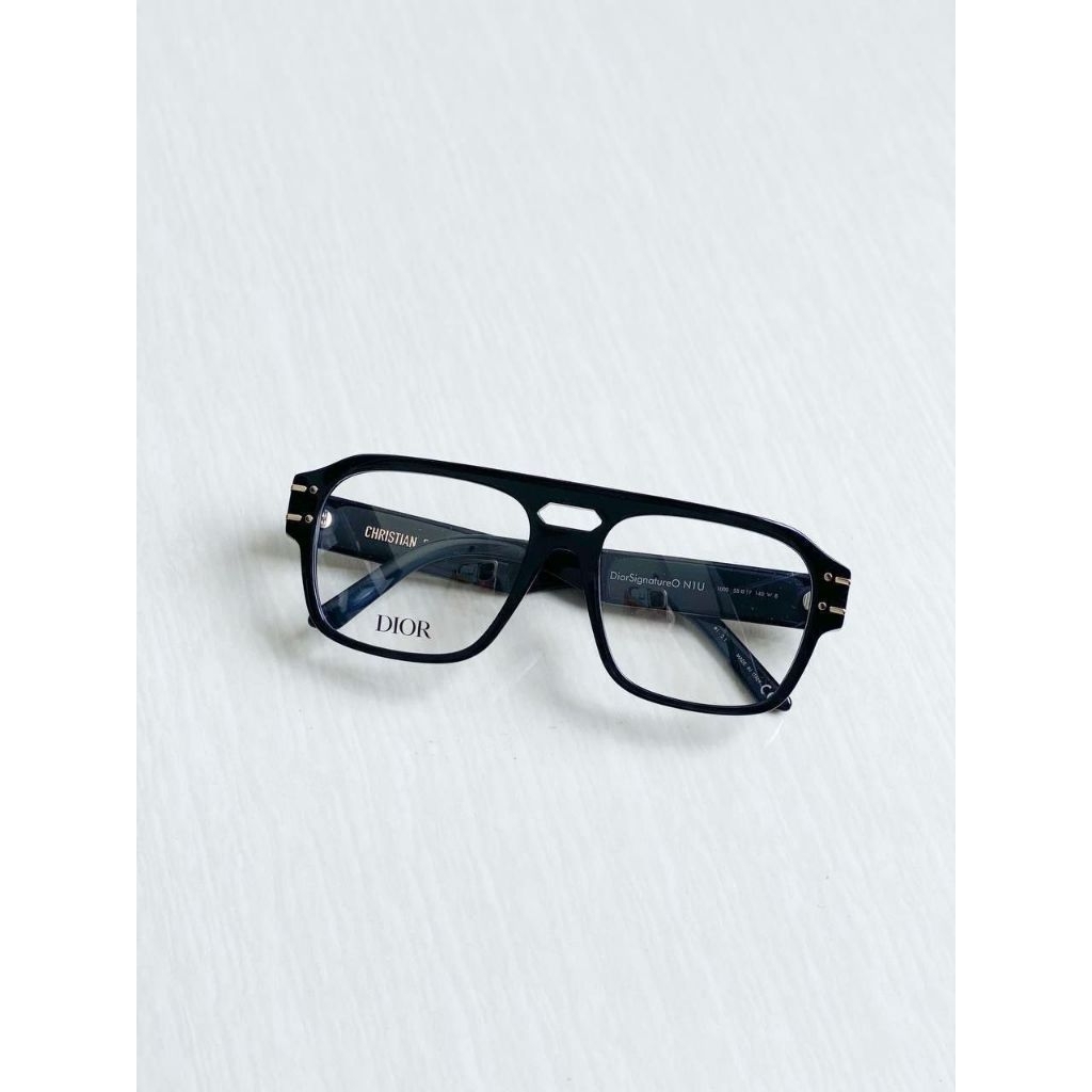 DIOR Signature Logo N1U Clear Glasses Black