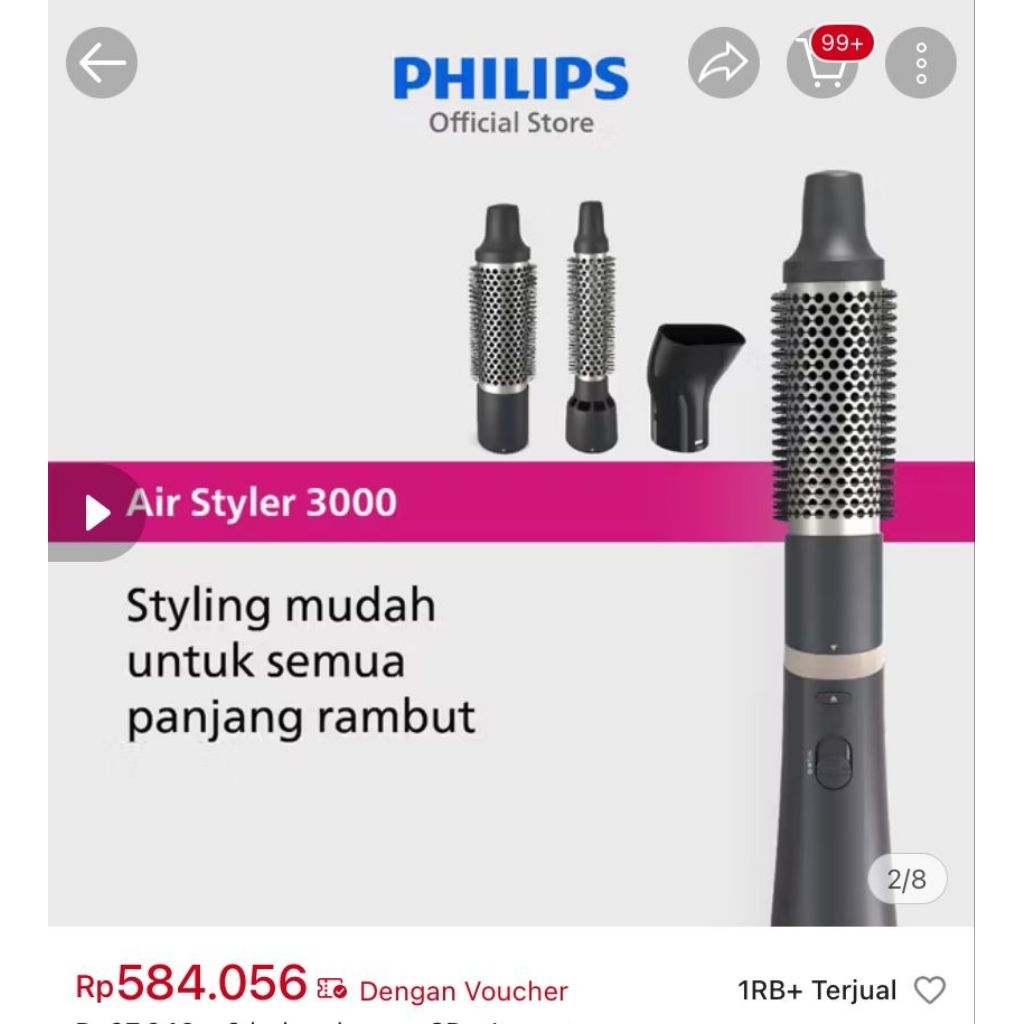 Catokan Curly Philips Airstyler 3000