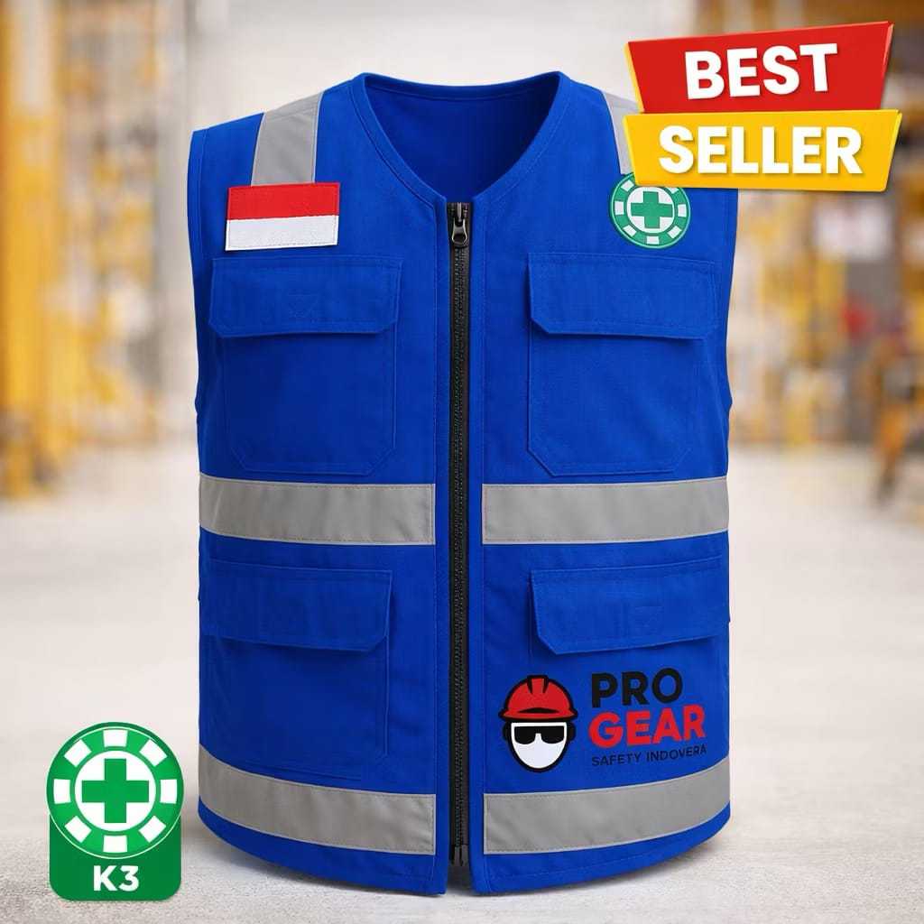 Rompi Safety Proyek | Rompi Safety K3 Premium | Rompi Safety Lapangan | Rompi Safety Reflektor Tebal