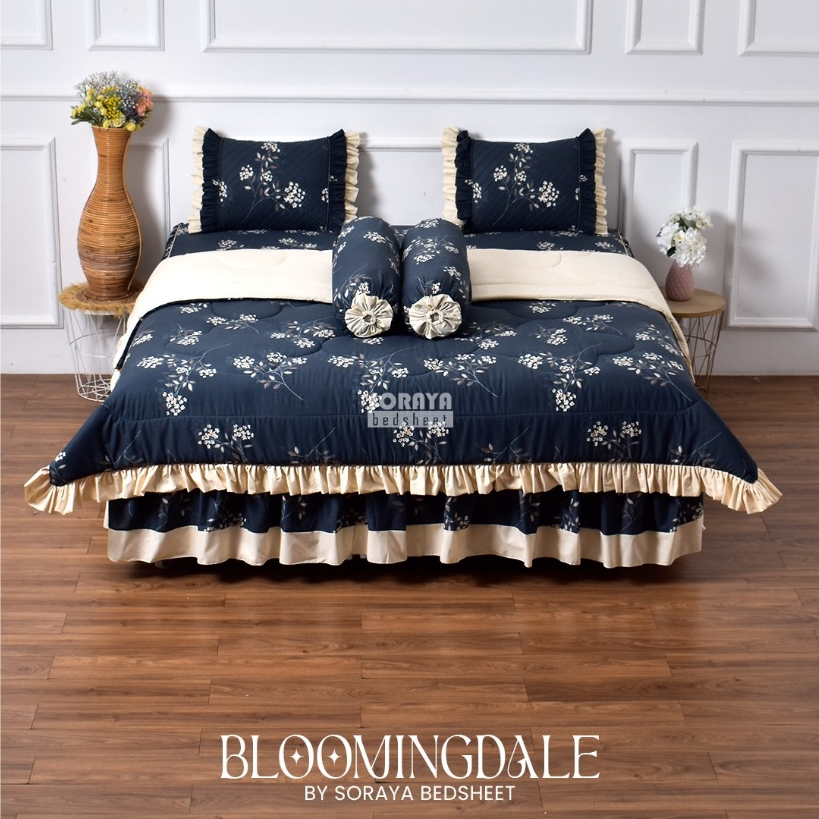 Soraya Bedsheet Set Bedcover Rimple CVC Uk 160x200x30cm Queen Size