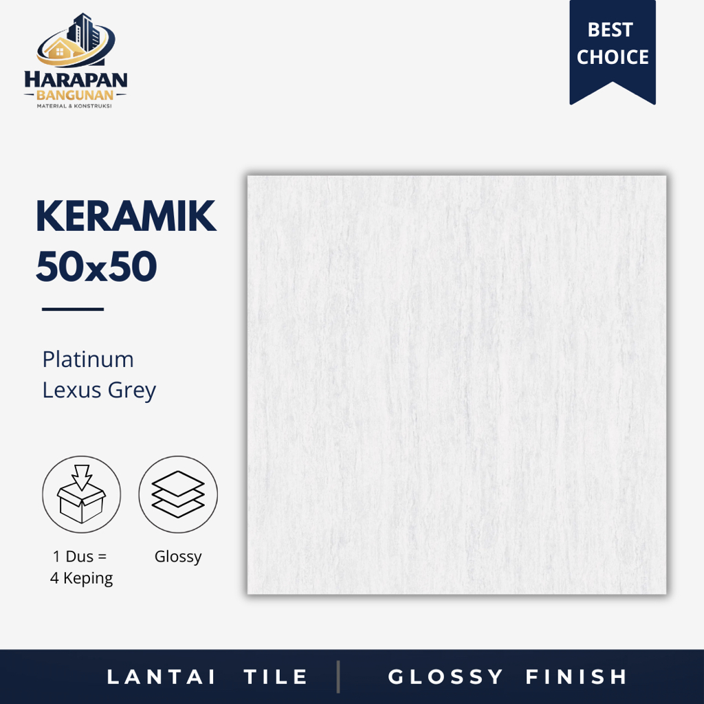 Keramik Lantai 50x50 Platinum Lexus Grey Garis Garis Glossy Abu Abu 50 x 50