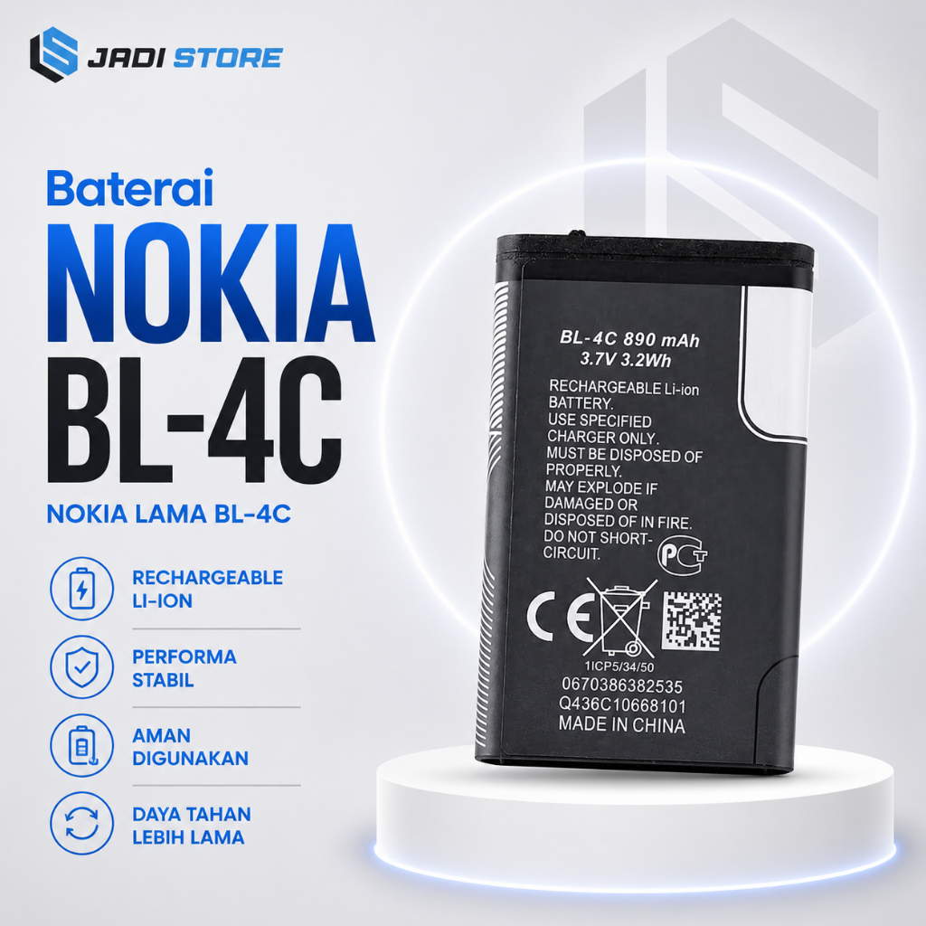 Baterai Handphone HP Nokia Lama BL-4C / BL 4C / BL4C Battery Batery Batere Batre Li-ion Rechargeable