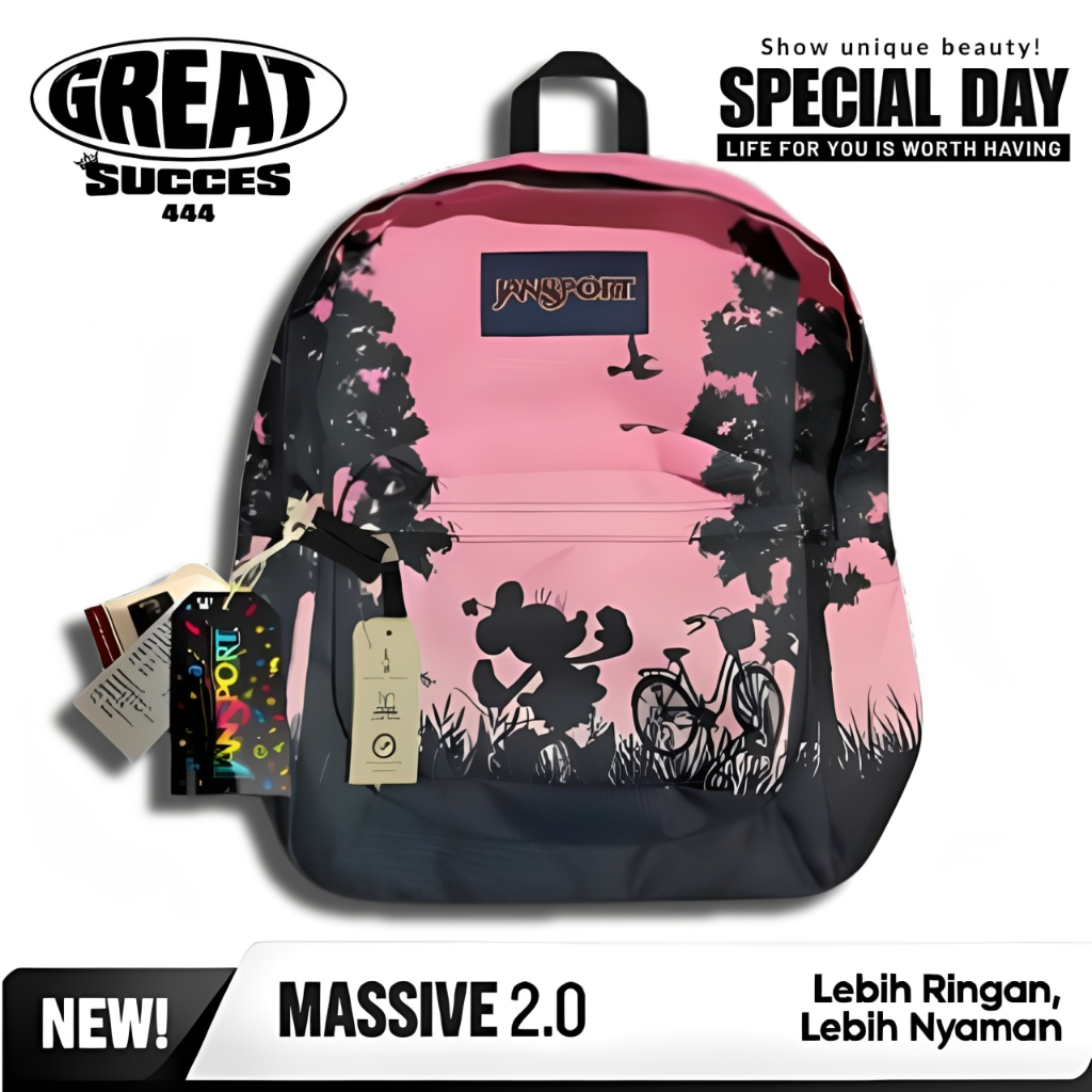 GREATSUCCES - JANSPORT TAS SEKOLAH DISNEY MICKEYMOUSE PINK - TAS JANSPORT ALL COLOUR - TAS JANSPORT 