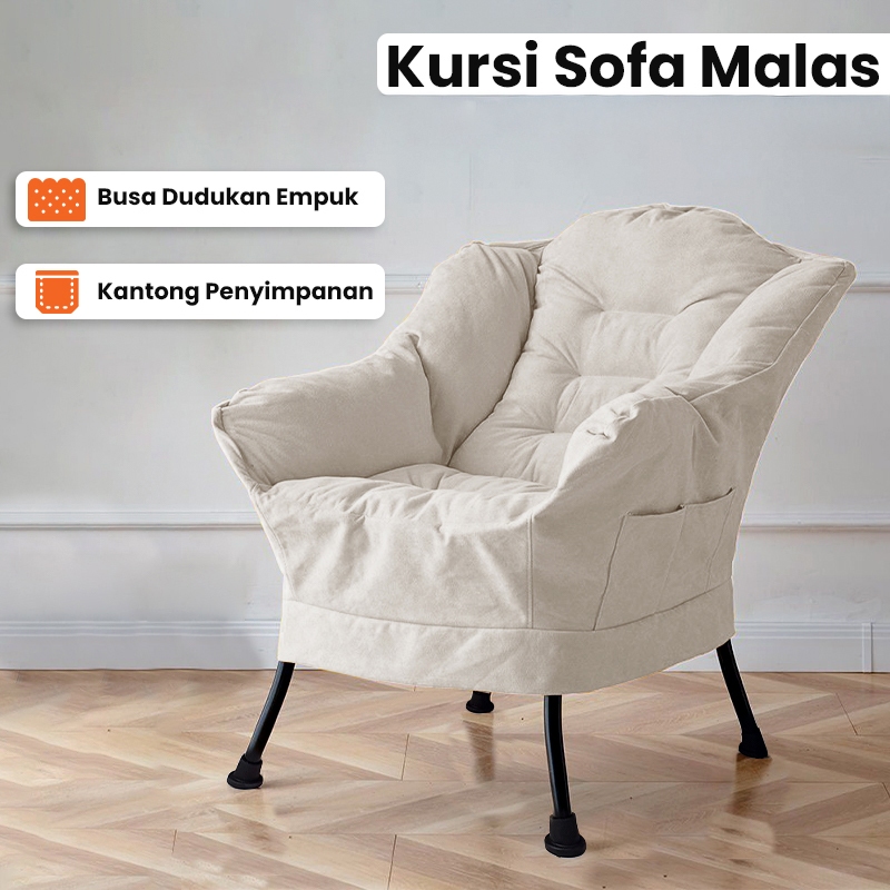 Kursi Sofa Santai Empuk Minimalis Sofa Single Modern Kursi Malas Sandaran Empuk DC