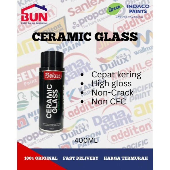 BELAZO CERAMIC GLASS WHITE 400ML / SPRAY INDACO BELAZO KERAMIK KACA 400CC