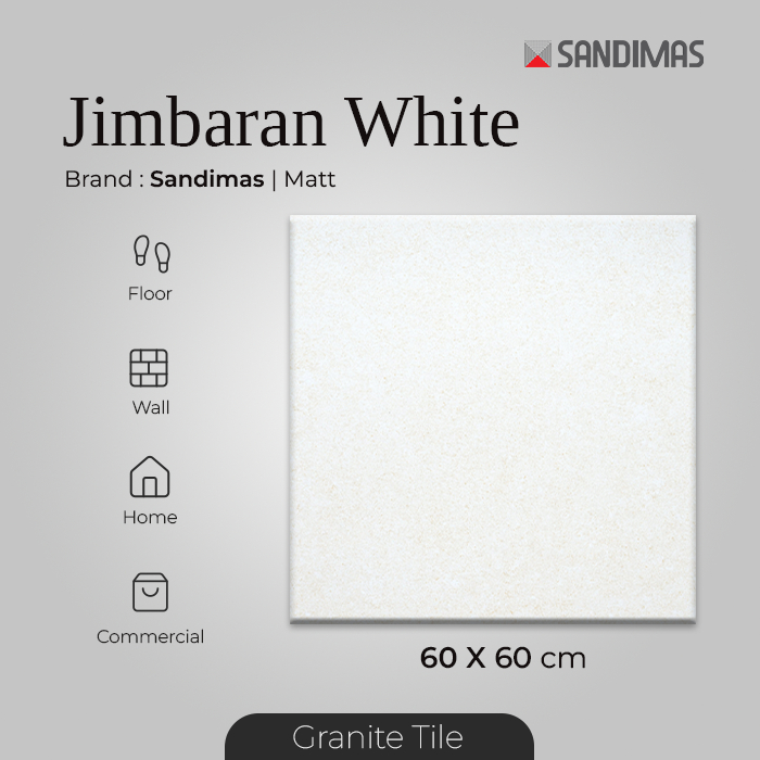Granit Tiles Jimbaran White Matt 60x60 Sandimas