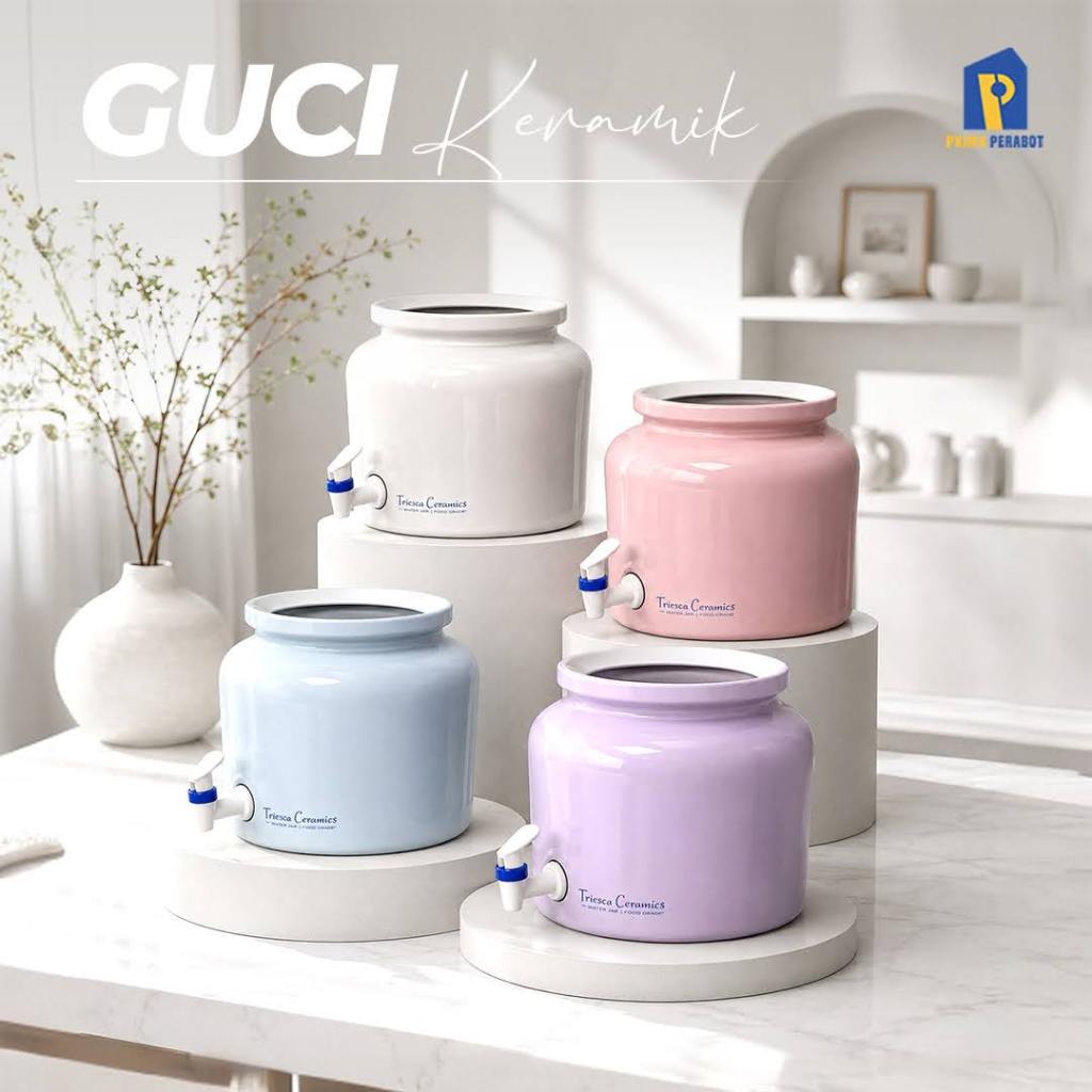 Guci Galon 12 Liter Dispenser Air Gentong Air Keramik Polos Trisensa