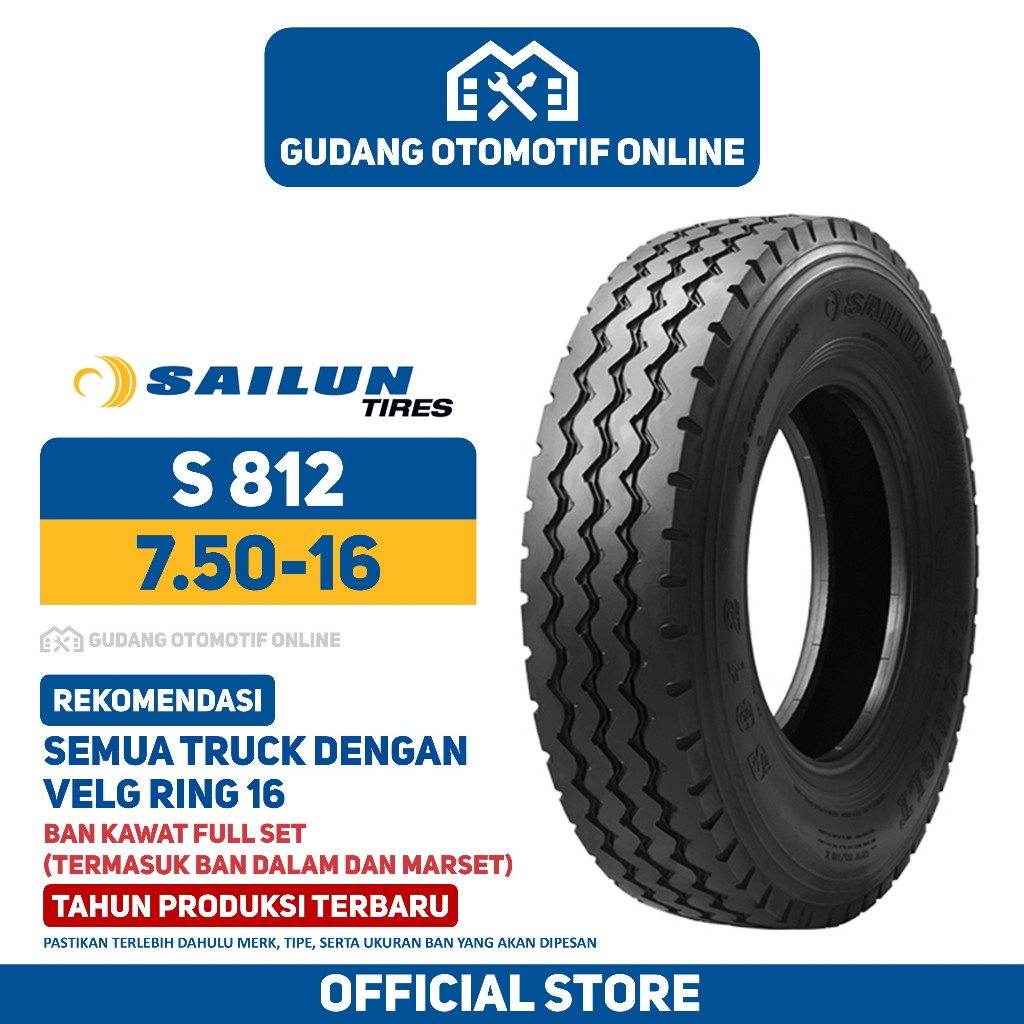 Ban Truk Sailun S812 750 R16 16 Truck Colt Diesel Canter Ragasa 7.50 R16